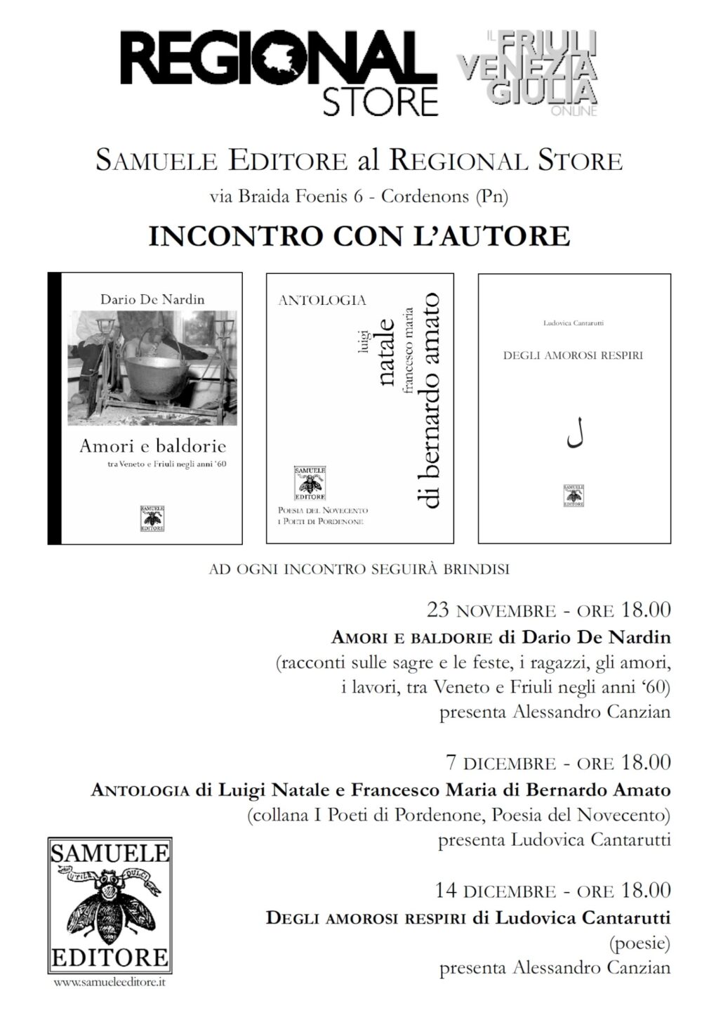 Scopri di più sull'articolo Samuele Editore al Regional Store (Cordenons, Pn)