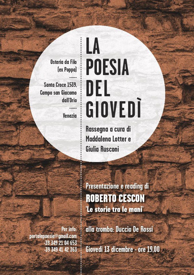 Al momento stai visualizzando La poesia del giovedì – Venezia – Roberto Cescon