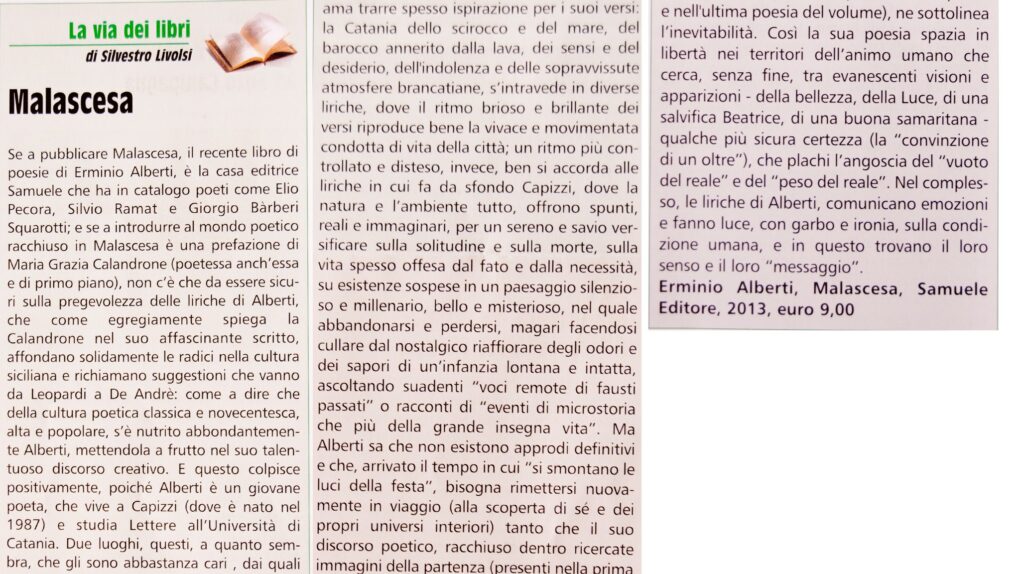 Scopri di più sull'articolo su “Malascesa” di Erminio Alberti – da Indialogo