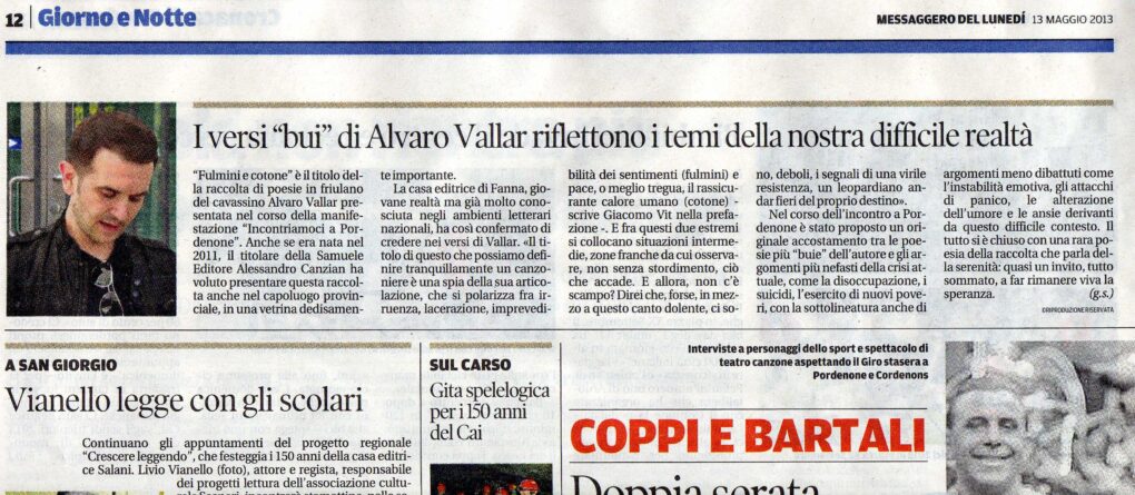 Scopri di più sull'articolo dal “Messaggero veneto” del 13 maggio