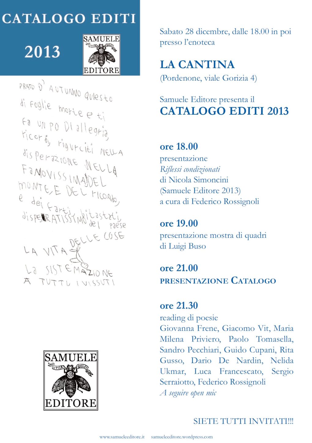 Scopri di più sull'articolo Programma Presentazione Catalogo Editi 2013