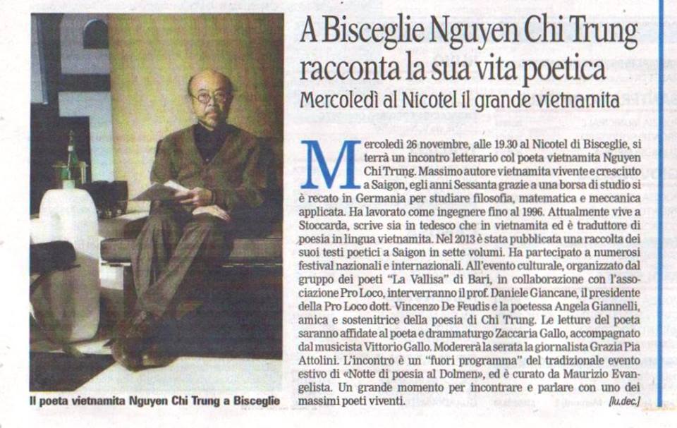 Scopri di più sull'articolo da La Gazzetta del Mezzogiorno – 24.11.2014