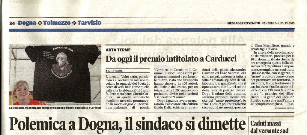 Scopri di più sull'articolo PREMIO CARDUCCI IN CARNIA NE IL COMUNE RUSTICO – Rassegna Stampa