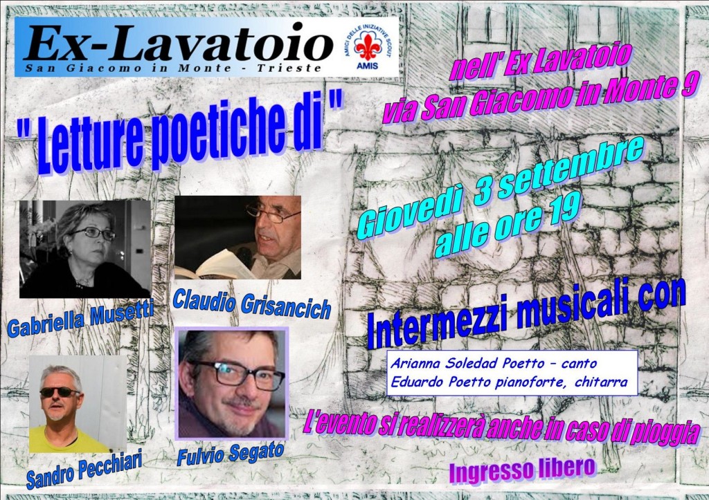 Scopri di più sull'articolo Letture all’ex lavatoio – 3 settembre, Trieste