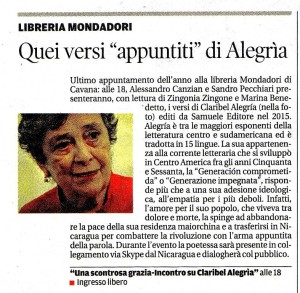 Scopri di più sull'articolo Rassegna Stampa Claribel Alegria a Trieste
