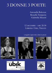 Scopri di più sull'articolo 3 DONNE 3 POETE – 12 dicembre, Trieste