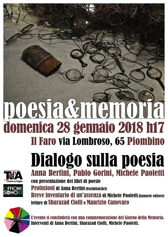 Scopri di più sull'articolo Michele Paoletti a Poesia&Memoria – 28 gennaio