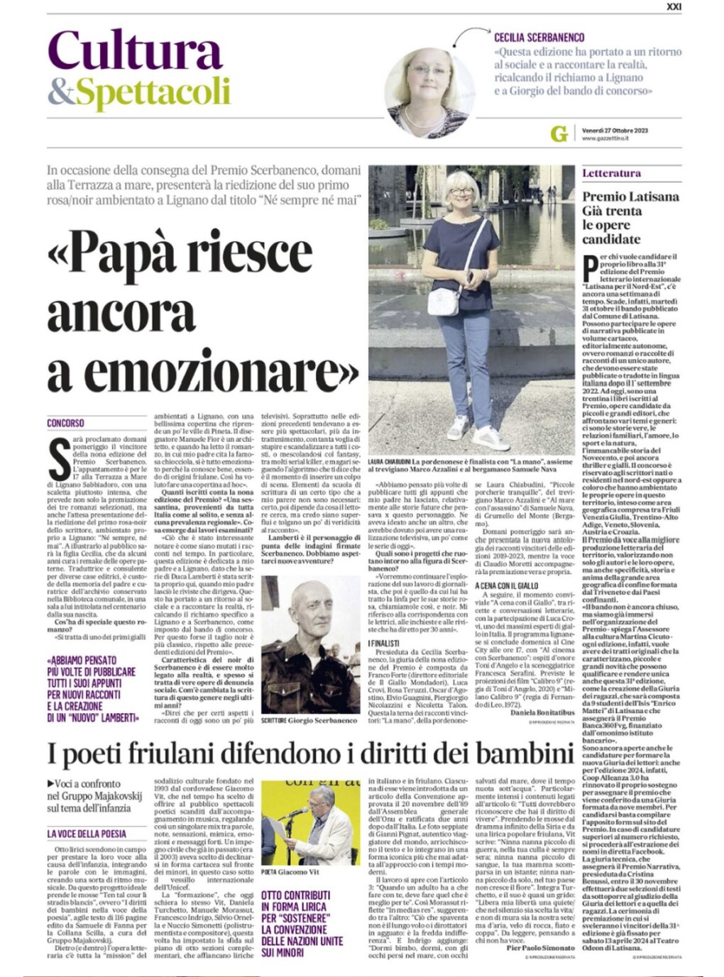 Scopri di più sull'articolo dal Gazzettino del 27 ottobre