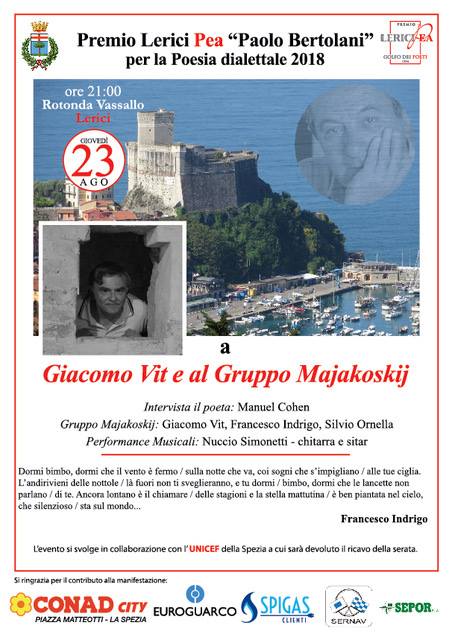 Scopri di più sull'articolo Premio Lerici Pea-Paolo Bertolani a Giacomo Vit – Gruppo Majakovskij