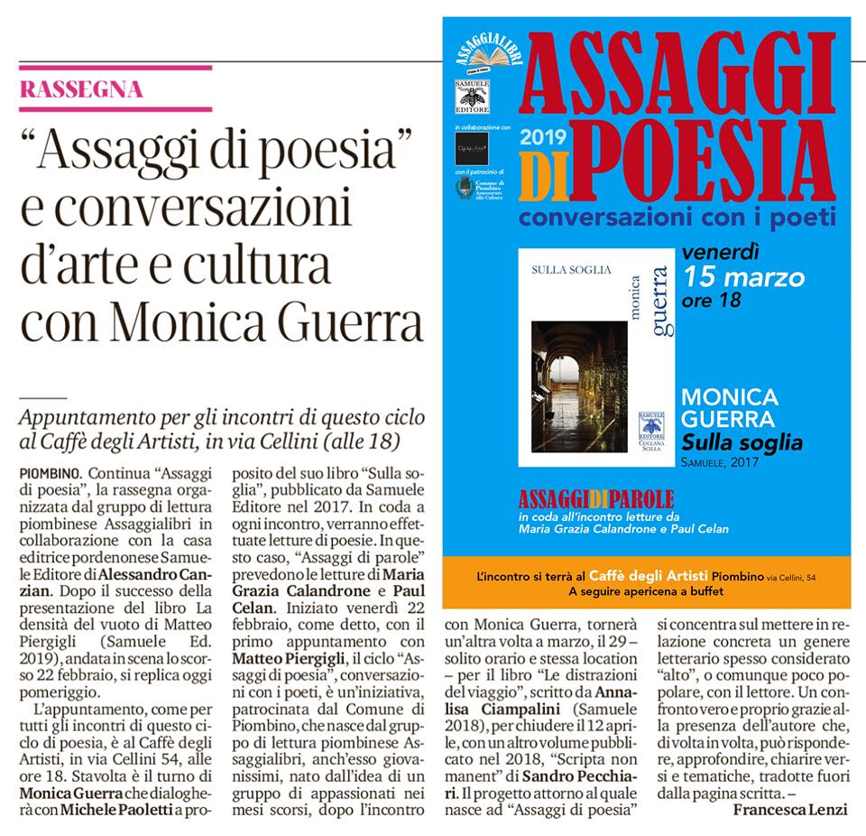 Scopri di più sull'articolo Rassegna Stampa Monica Guerra ad Assaggi di Poesia