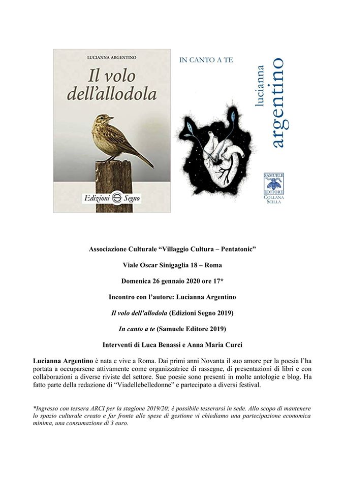 Scopri di più sull'articolo Lucianna Argentino a Roma – 26 gennaio