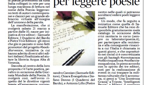 Scopri di più sull'articolo dal Nuovo Quotidiano di Puglia su Poetry Wall