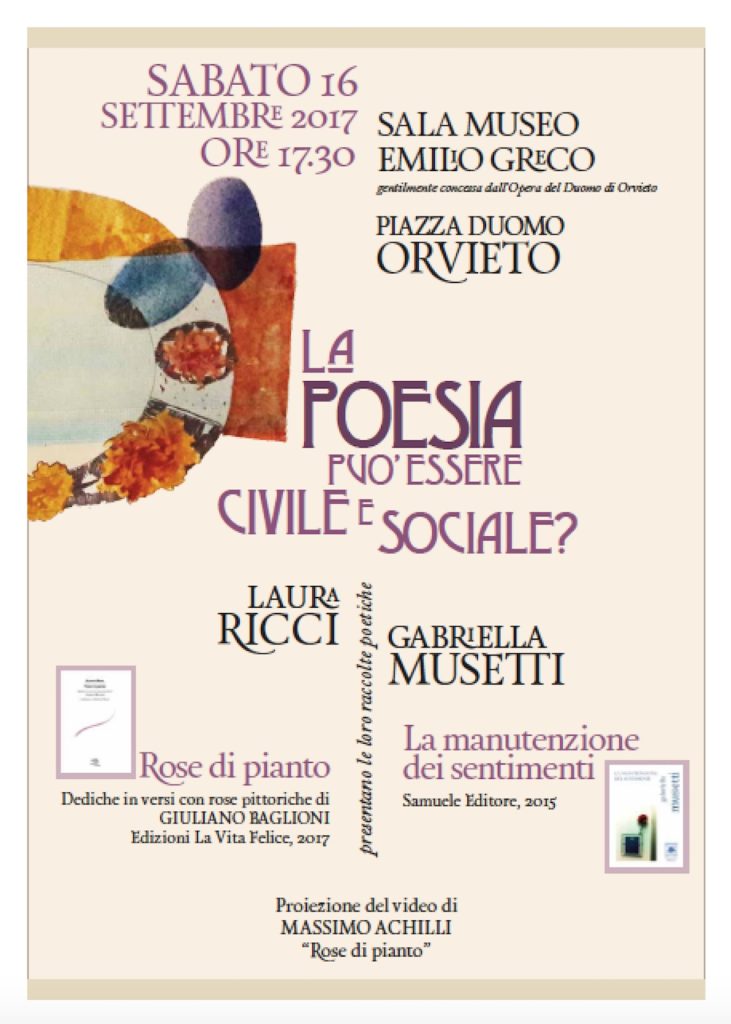 Scopri di più sull'articolo La poesia può essere civile e sociale? – Orvieto 16 settembre