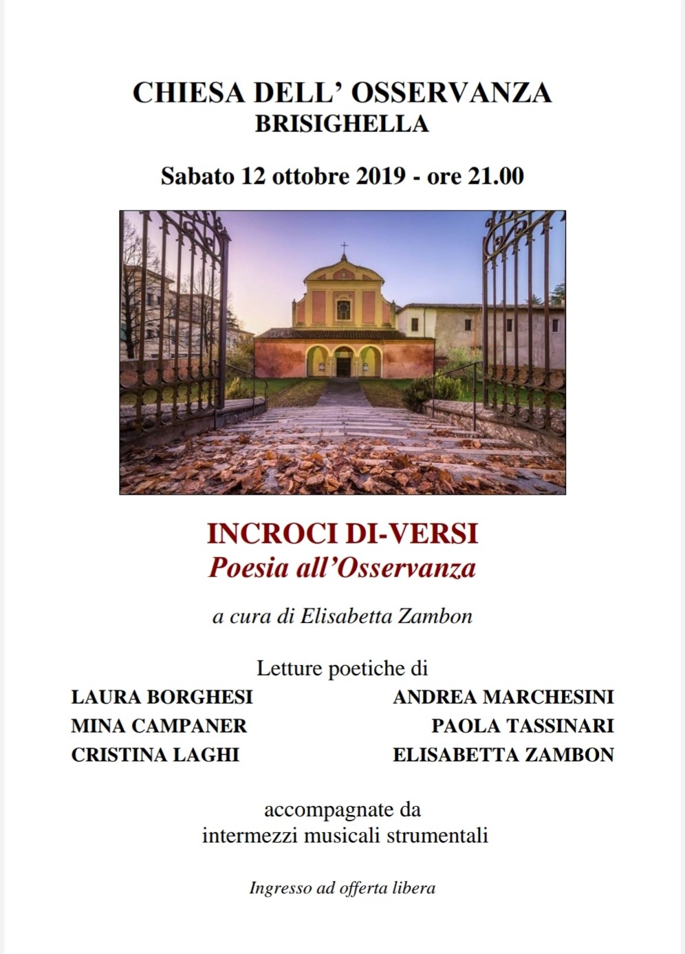 Scopri di più sull'articolo Incroci di-versi, Brisighella 12 ottobre