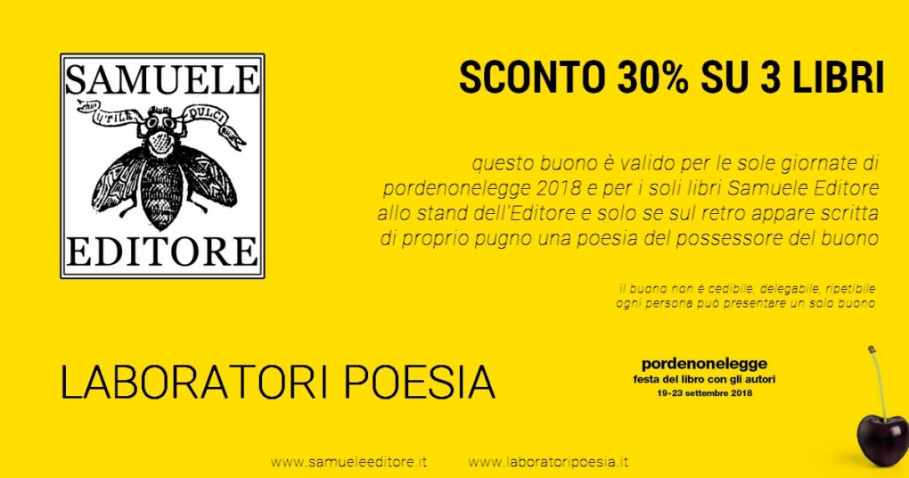 Scopri di più sull'articolo Buono Sconto Samuele Editore a Pordenonelegge 2018