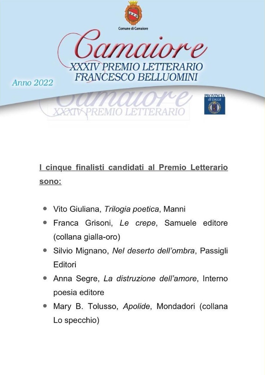 Scopri di più sull'articolo Le crepe nella cinquina finale del Premio Camaiore 2022