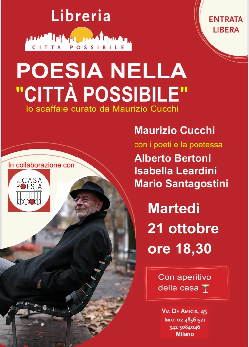 Scopri di più sull'articolo Poesia nella città possibile: Mario Santagostini – 21 ottobre