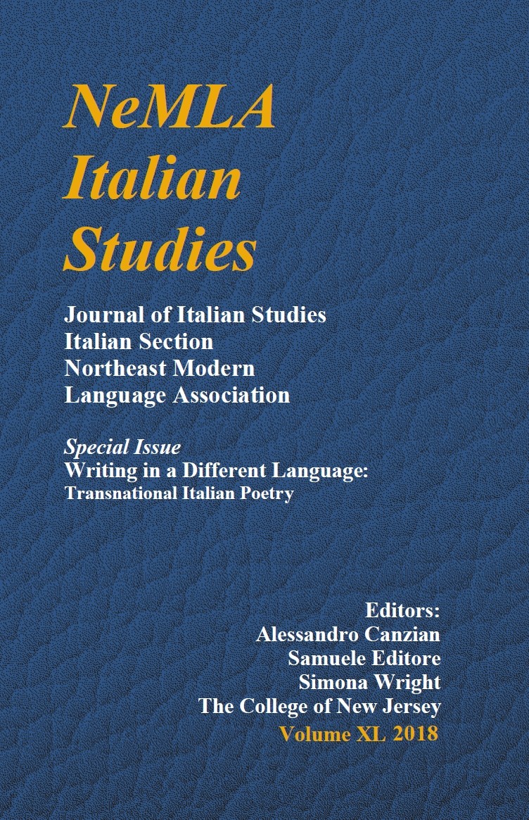 Al momento stai visualizzando Nemla Italian Studies – Volume XL 2018