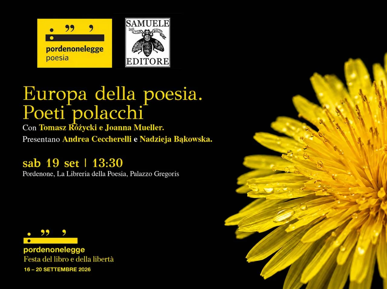 Pordenonelegge 2026 – Europa della poesia. Poeti polacchi
