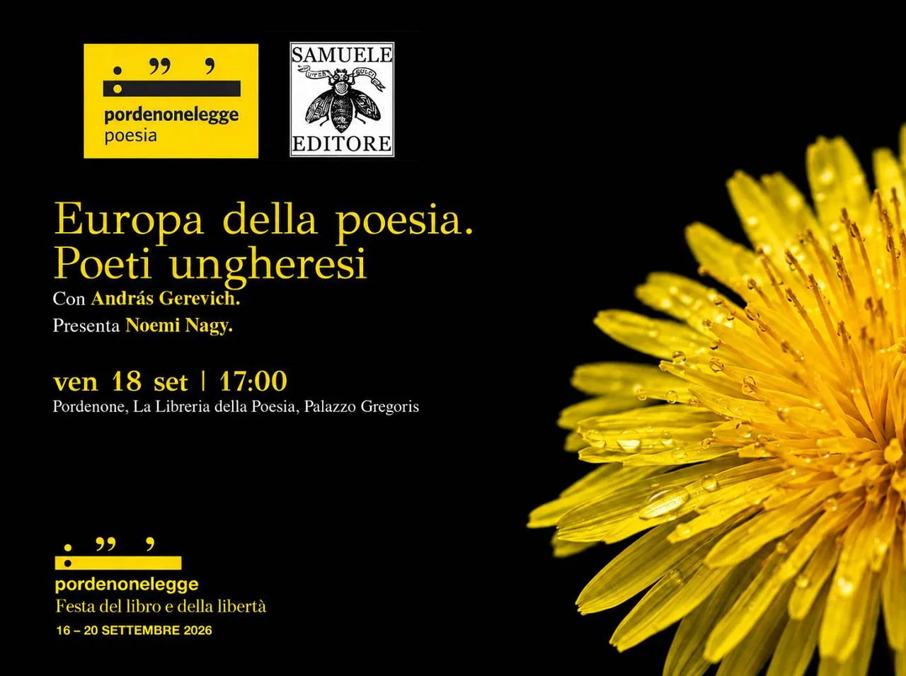 Pordenonelegge 2026 – Europa della poesia. Poeti ungheresi