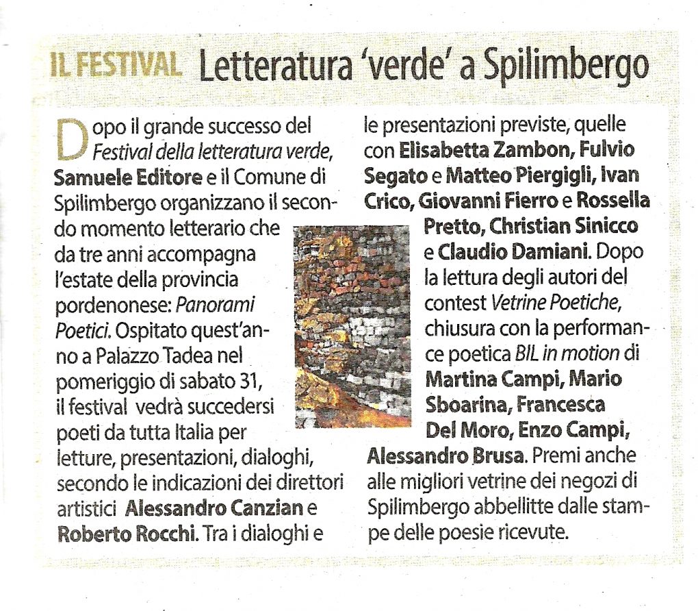 Scopri di più sull'articolo da Il Friuli del 31 luglio