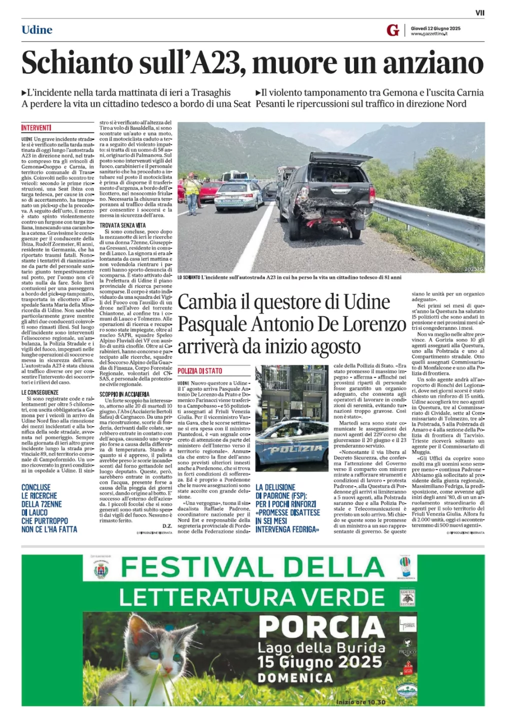 Scopri di più sull'articolo dal Gazzettino di Udine del 12 giugno