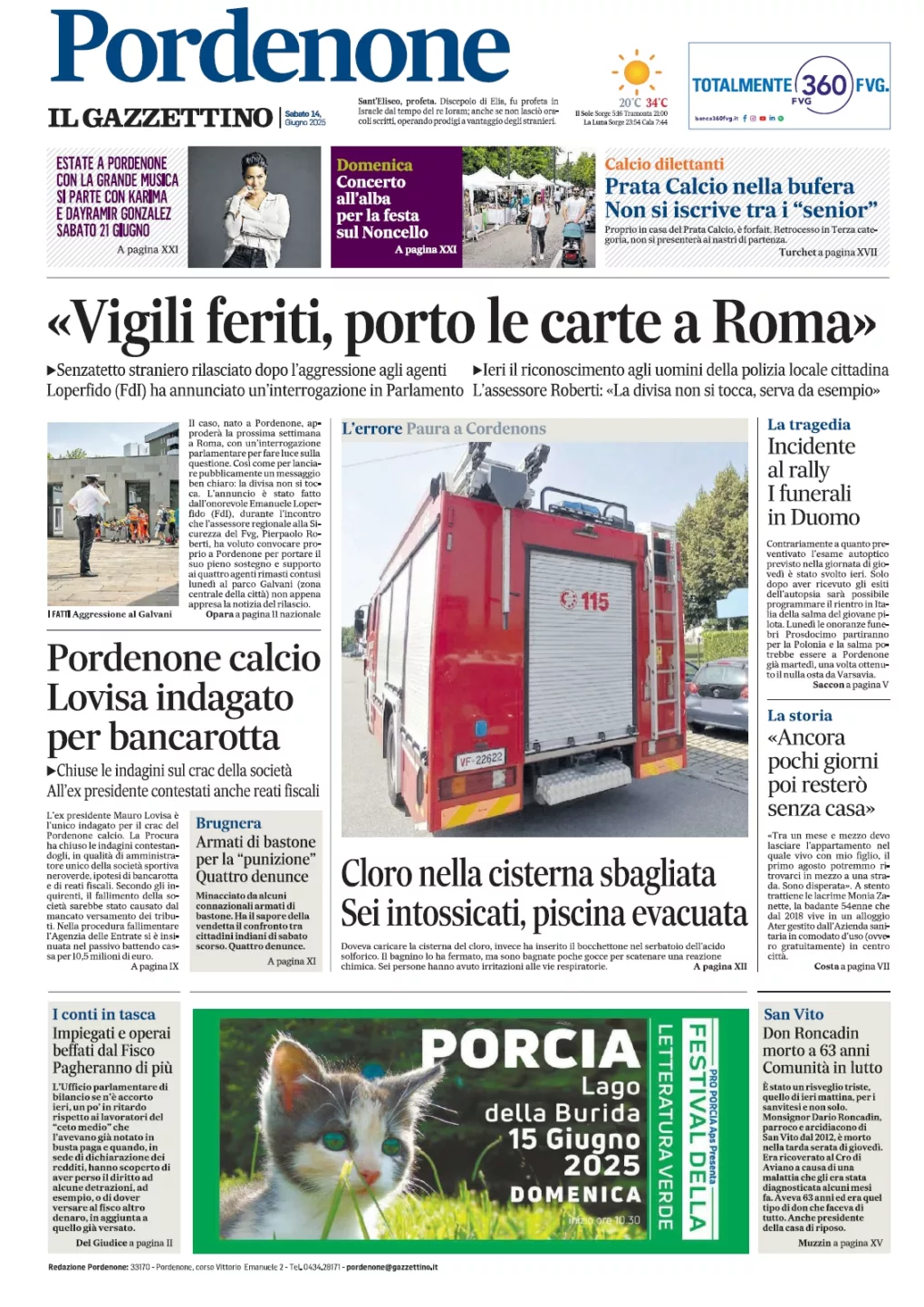 Scopri di più sull'articolo dal Gazzettino del 14 giugno