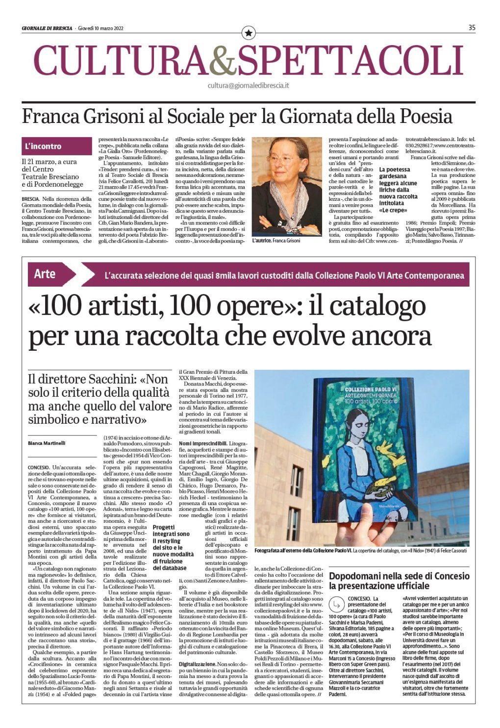 Scopri di più sull'articolo Le crepe su Il Giornale di Brescia del 10 marzo 2022