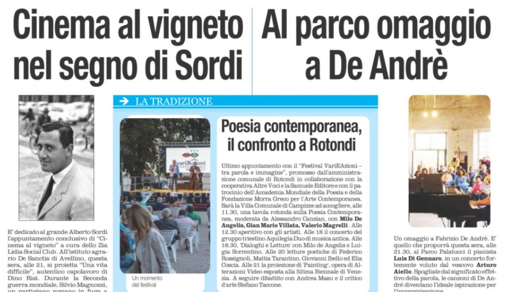 Scopri di più sull'articolo da Il Quotidiano del Sud del 29 agosto su VARI∃AZIONI