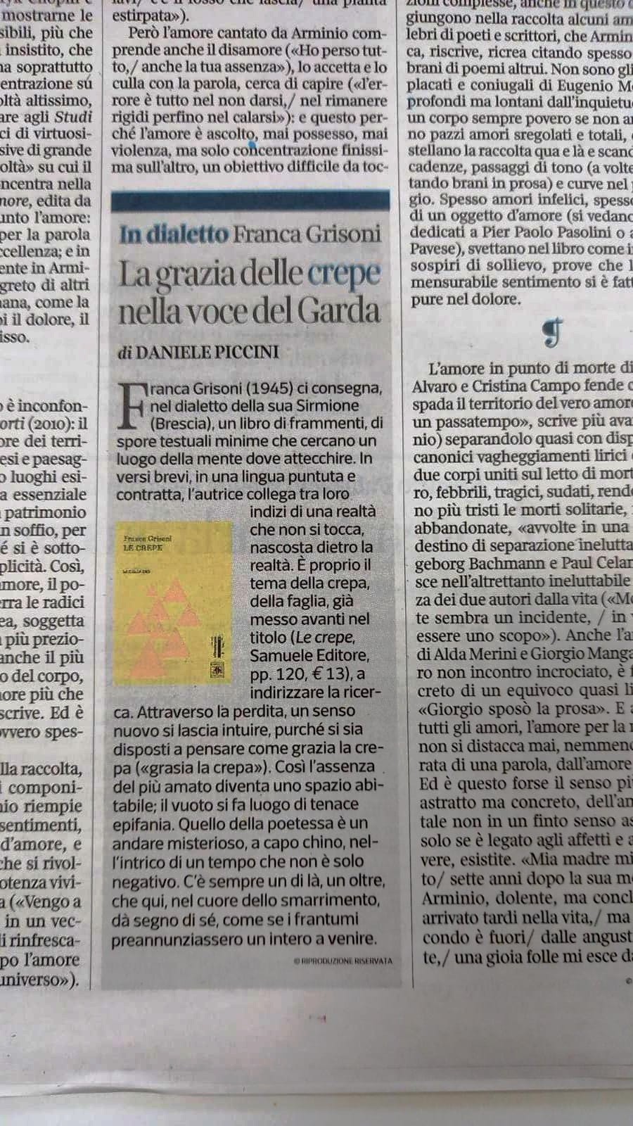 Scopri di più sull'articolo Le crepe su La Lettura del 23 gennaio
