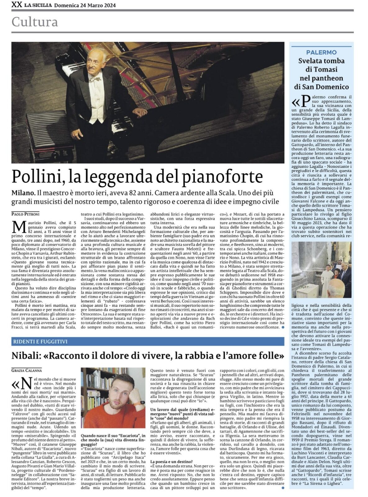 Eucariota su La Sicilia del 24 marzo SAMUELE EDITORE