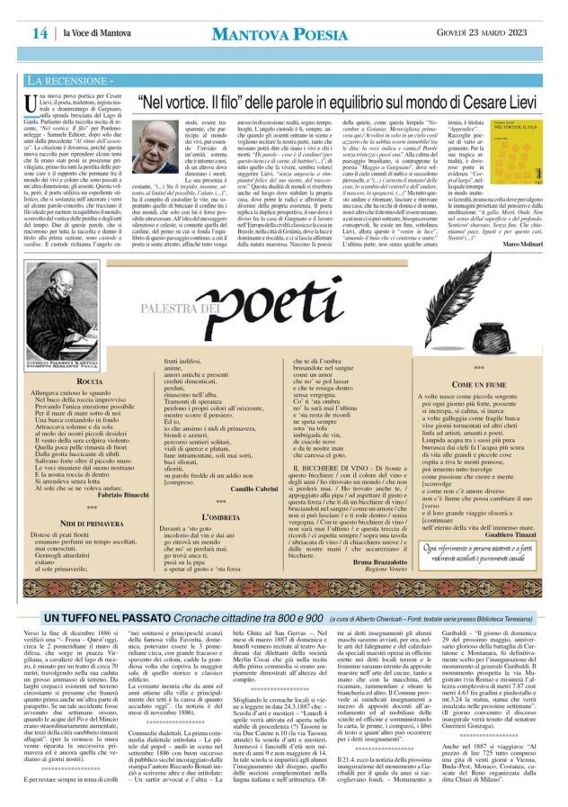 Nel vortice. Il filo su La Voce di Mantova del 23 marzo