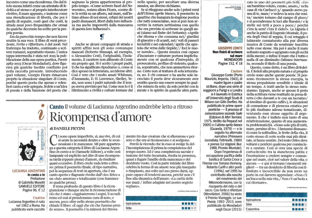 Scopri di più sull'articolo In canto a te su La Lettura