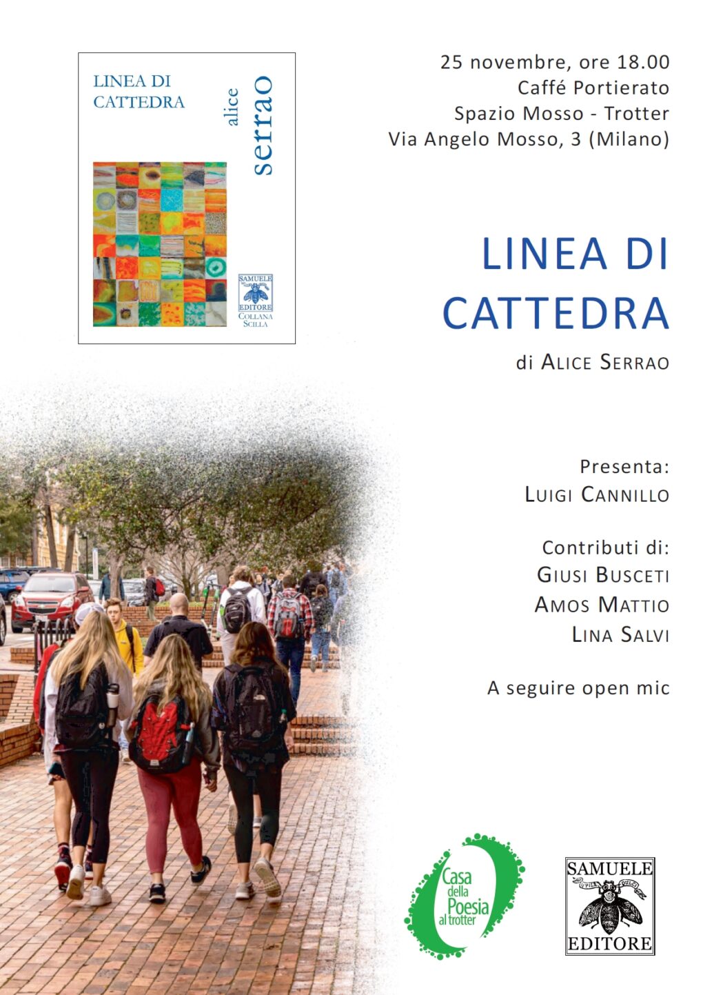 Scopri di più sull'articolo Linea di cattedra alla casa della Poesia al Trotter – 25 novembre