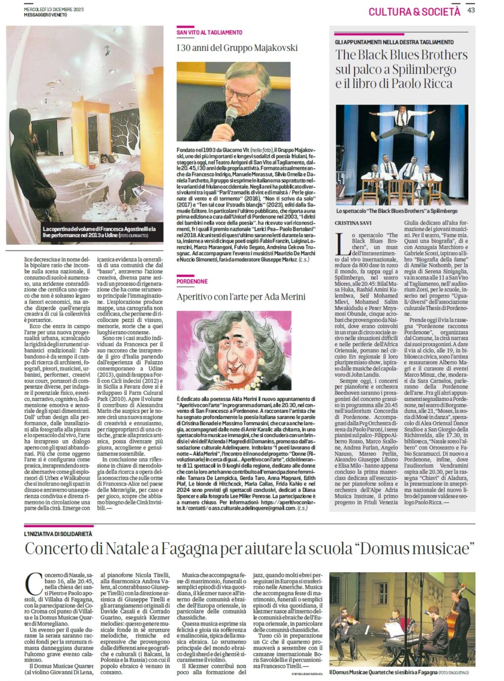 Scopri di più sull'articolo dal Messaggero Veneto del 13 dicembre