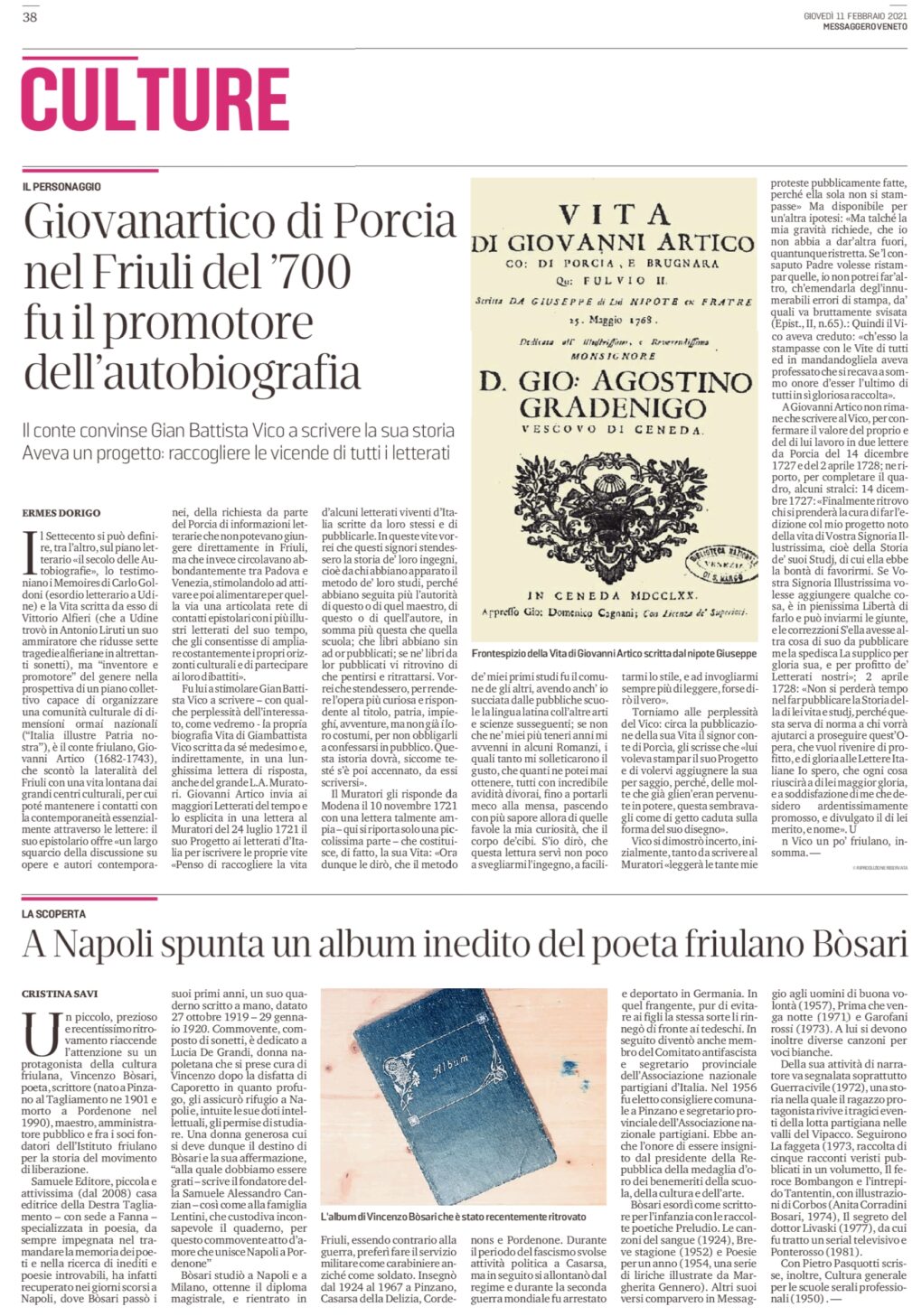 Scopri di più sull'articolo dal Messaggero Veneto dell’11 febbraio