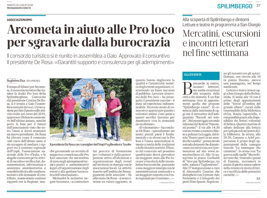 Scopri di più sull'articolo dal Messaggero Veneto del 18 luglio