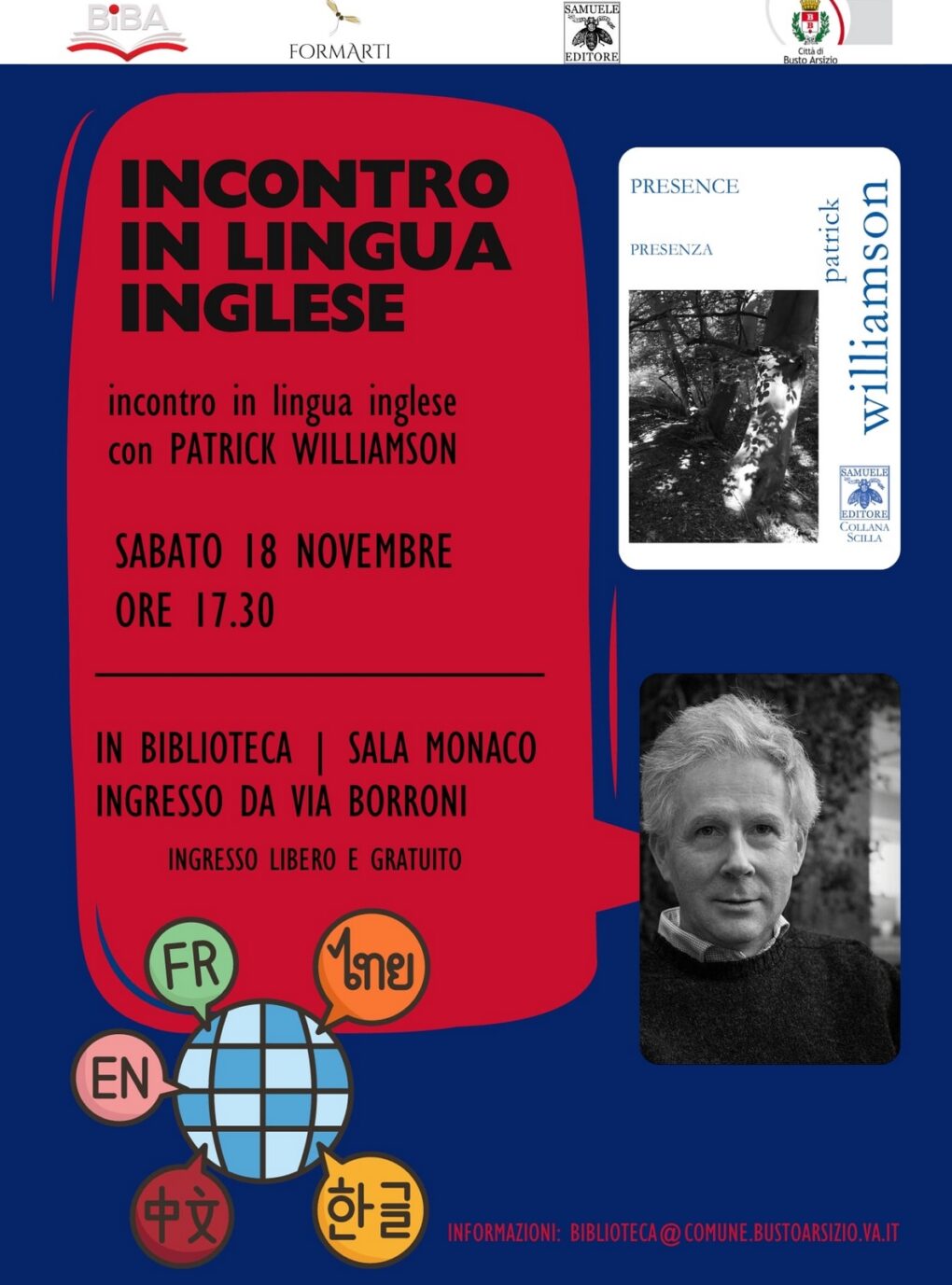 Scopri di più sull'articolo Incontri in lingua: Presence-Presenza a Busto Arsizio – 18 novembre