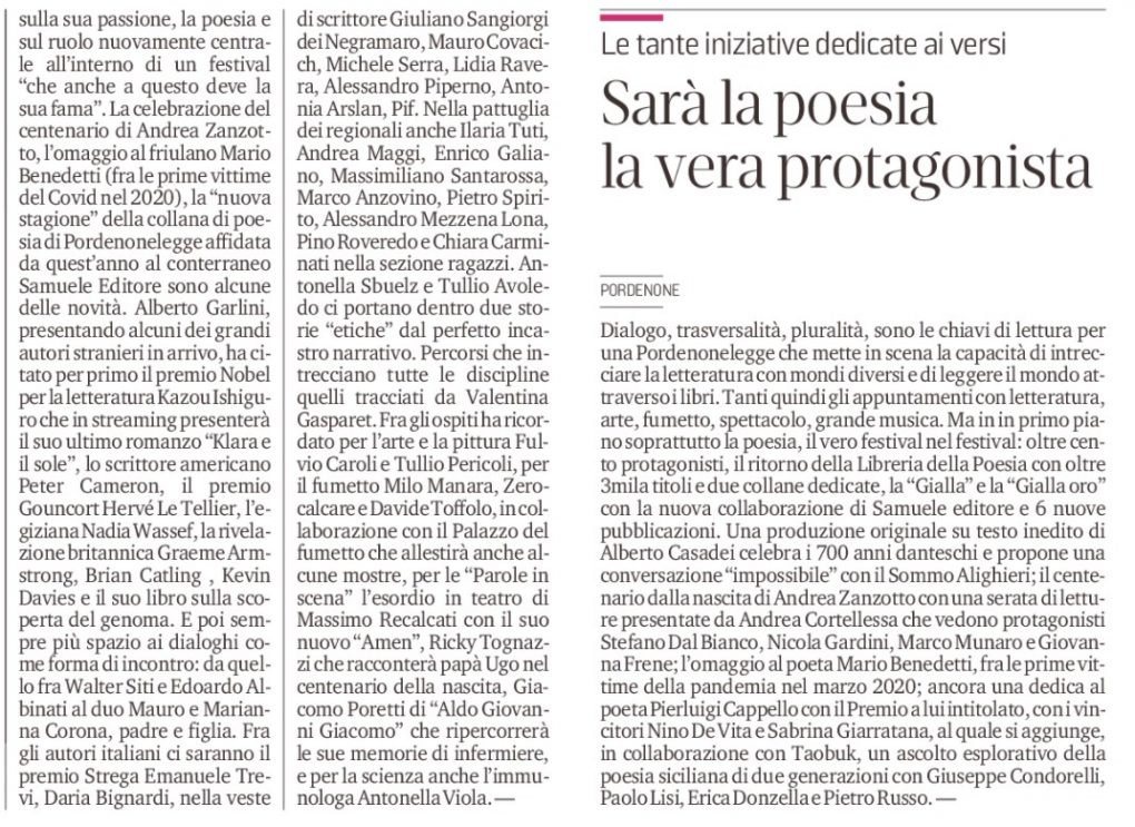 Scopri di più sull'articolo dal Piccolo del 23 luglio