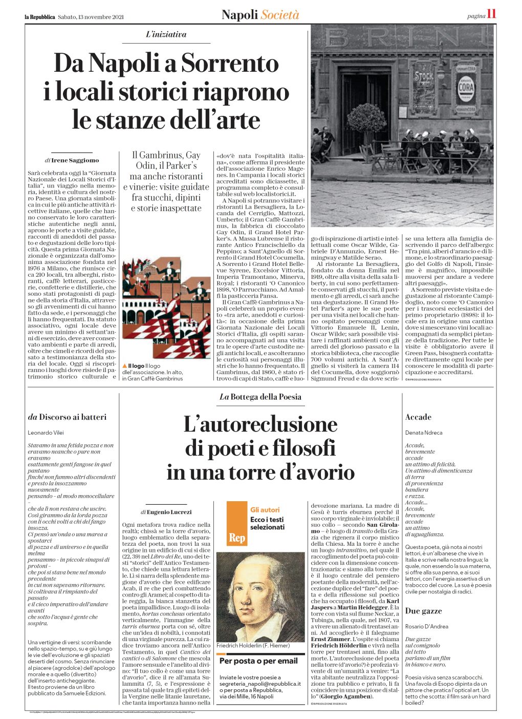 Scopri di più sull'articolo da La Repubblica di Napoli del 13 novembre