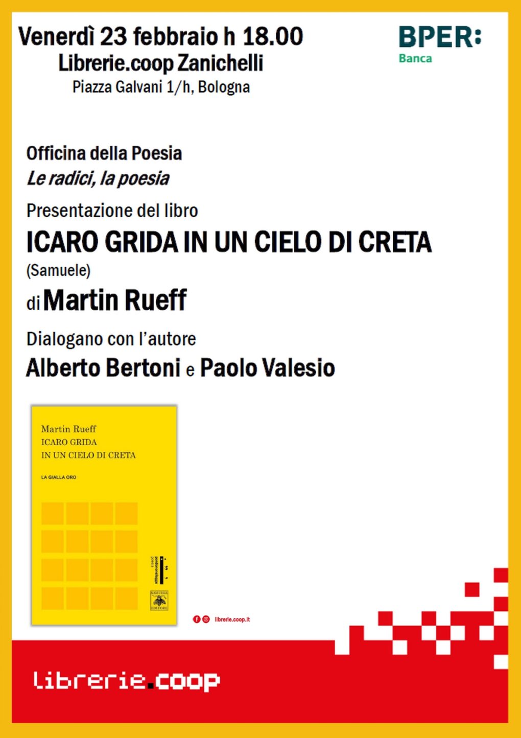 Scopri di più sull'articolo Icaro grida in un cielo di creta a Bologna – 23 febbraio