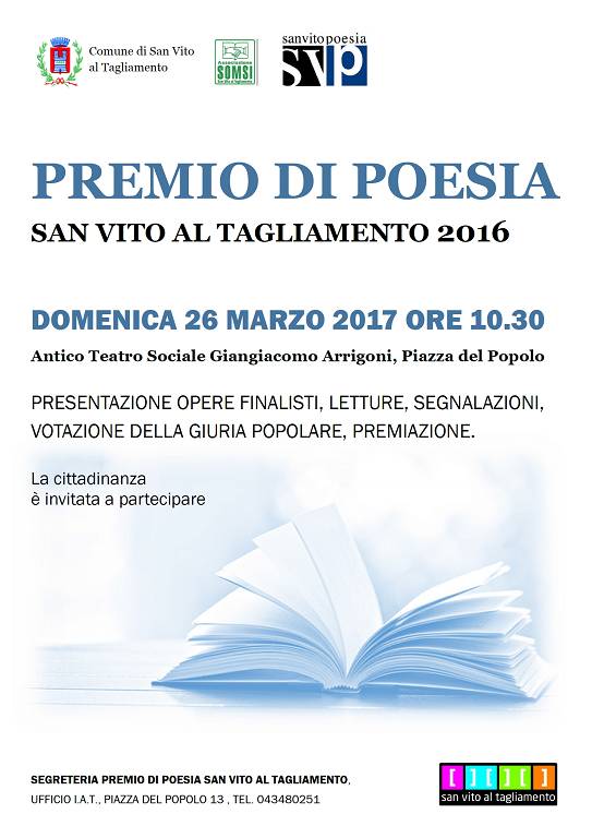 Scopri di più sull'articolo Premio di Poesia San Vito 2017 – Premiazione