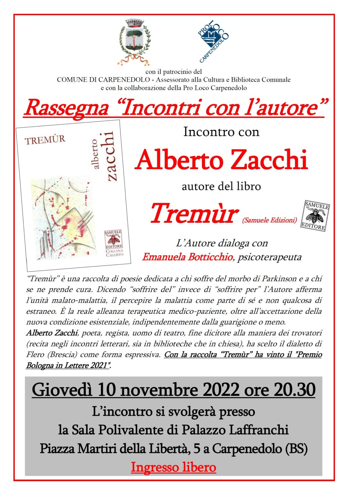 Al momento stai visualizzando Tremùr a Carpenedolo, Bs – 10 novembre